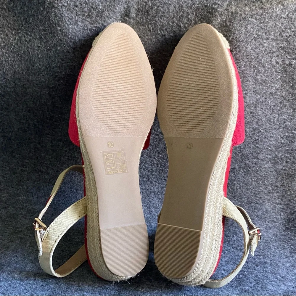 Dream Paris Espadrille Shoes Women’s Size 10 Wedge‎ Closed Toe Ankle Strap